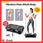 Vibration Plate Whole Body Bluetooth LCD 120 Levels Remote Control Touch Screen 200W 120kg Home Fitness Fat Burning Massager Mini Size with Bands