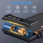 RAMYPOKET Walking Pad With Incline 9% APP Control Triple LED Display 1–8 KM/H Treadmills For Home And Under Desk, 2.5hp 120kg Walking Treadmill