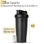 Portable 1pc Protein Shaker 600ml Fitness Bottle with Wire Whisk Ball for Fitness Enthusiasts Athletes Perfect For Outdoor Gym - Image 2