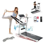 Foldable Treadmill, Walking Treadmill with Incline, Home Foldable Treadmill with Handrails, 3.0 Horsepower, Adjustable Speed from 1-10 Km/h, Supports Remote Control