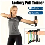 1pc Portable Archery Pull Trainer with Elastic Bands - for resistance Training Device for Home, Gym & Outdoor Use -Grip Handle