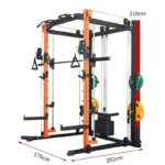 #￥Multifunctional Smith Machine With Cable Crossover System Full Cage Power Rack Home Garage Weight Training Gym Machine - Image 2