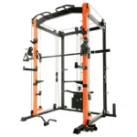 #￥Multifunctional Smith Machine With Cable Crossover System Full Cage Power Rack Home Garage Weight Training Gym Machine