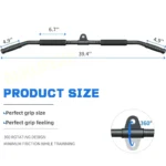 Lat Pull Down Bar 39.4'' Lat Pulldown Attachments Tricep Bar with 360 Swivel for Pulley System Gym Cable Machine Attachments - Image 3