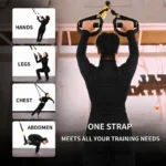 Suspended Training Belt with Bungee Storage Bag for Pull-ups, Pilates, Strength Training and Resistance Home Exercise Supplies - Image 4