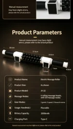 Electric Roller Massage Stick Rechargeable Deep Tissue Muscle Massager for Body Leg Relie - Image 5