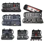 Painted Adjustable Dumbbell Barbell Set, 10‑50kg Free Weights Kit with Plastic Storage Box for Home Gym Workout - Image 2