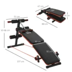 Ye Adjustable Sit Up Bench with Thigh Support, Foldable for Home Gym, Black, w/ Arm Pulling Rope for Core Workout - Image 3