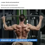 Lat Pull Down Bar 39.4'' Lat Pulldown Attachments Tricep Bar with 360 Swivel for Pulley System Gym Cable Machine Attachments - Image 2