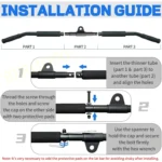 Lat Pull Down Bar 39.4'' Lat Pulldown Attachments Tricep Bar with 360 Swivel for Pulley System Gym Cable Machine Attachments - Image 6