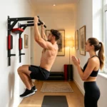 Wall-Mounted Pull-up Bar Fitness Horizontal Bar Multifunctional Dip Station With Eyelets 200kg Capacity Upper For Gym Accessory - Image 5